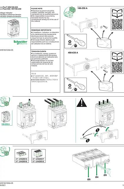 schneider施耐德ComPacT NSX100-630_ ComPact INS _ INV100-250 - Voltage indicator - 说明页